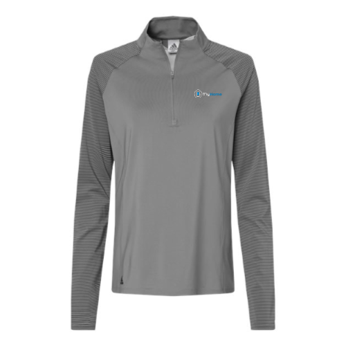 MyHome - Adidas Women's Stripe Block Quarter-Zip Pullover