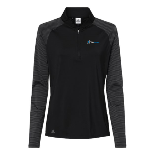 MyHome - Adidas Women's Stripe Block Quarter-Zip Pullover